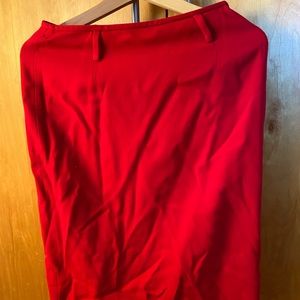 Red mid-length skirt